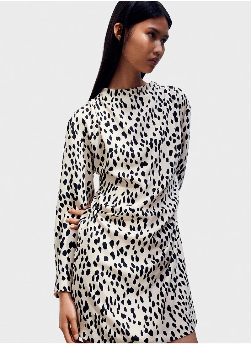 H&M Printed Draped Dress