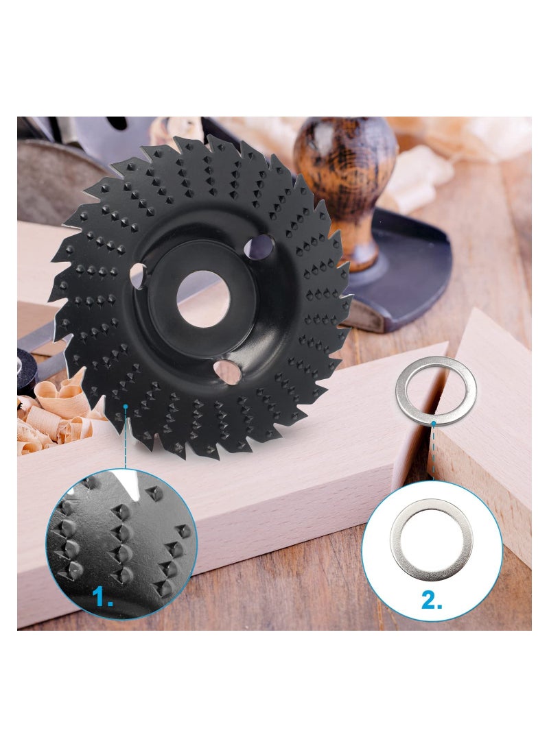 SYOSI Wood Grinding Wheel, 125 mm Wood Carving Disc Wood Cutting Wheel, Angle Grinder Disc Carving Disc, Inner Diameter 16mm, With 22mm-16mm converter - Image 3