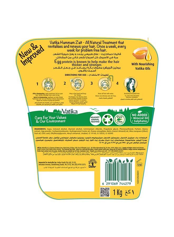 Vatika Naturals Hammam Zaith Hot Oil Treatment Enriched With Egg Protein 1Kg  - Image 2