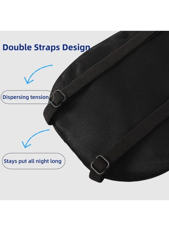 ALASKA BEAR Sleep Mask 2 Straps, Mulberry Silk, Twin Thin Elastic Bands Stay Put All Night, Smooth Eye Mask Two Adjustable Head Strings and Nose Baffle - Image 2