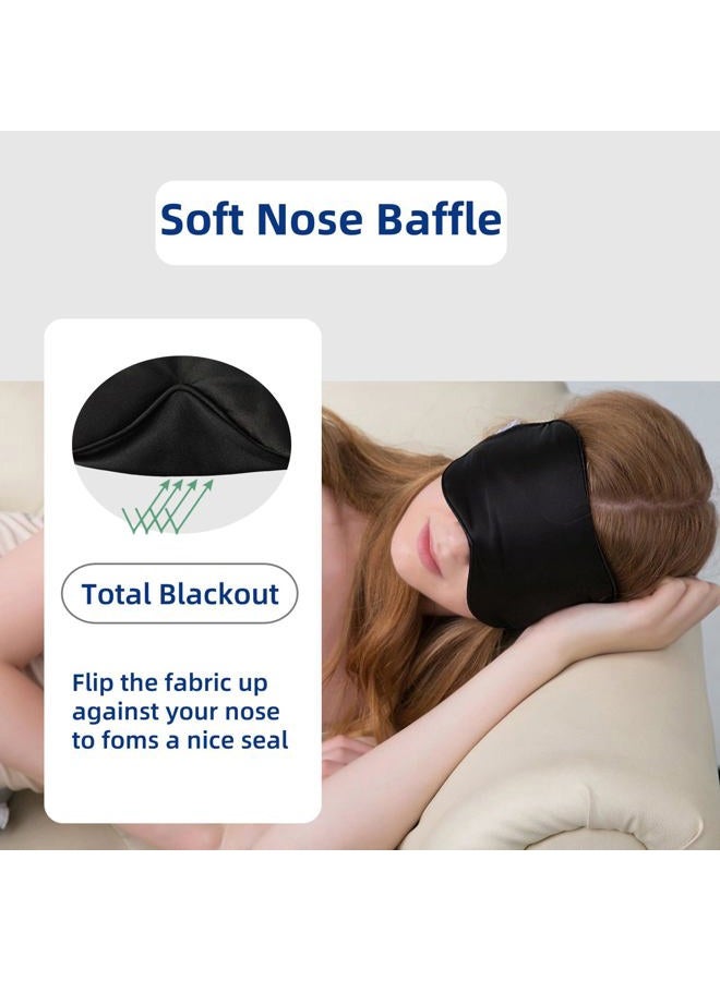 ALASKA BEAR Sleep Mask 2 Straps, Mulberry Silk, Twin Thin Elastic Bands Stay Put All Night, Smooth Eye Mask Two Adjustable Head Strings and Nose Baffle - Image 3