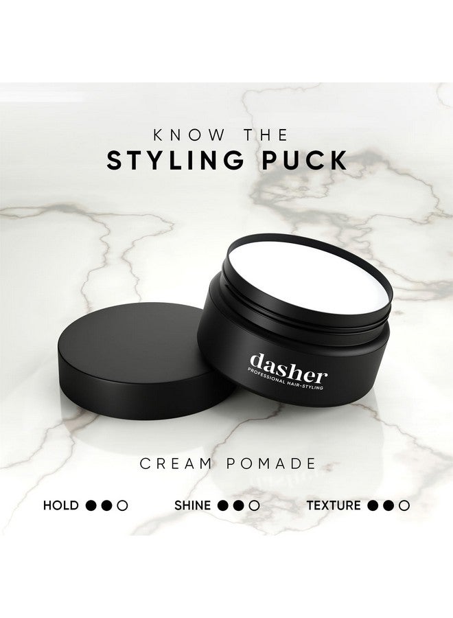 Dasher كريم تصفيف الشعر للرجال، ثبات متوسط ولمعان متوسط، ثبات مرن وقاعدة مائية، يمنح الشعر ملمسًا ناعمًا، مع زيت الأفوكادو والبيوتين (100 جرام) - Image 3