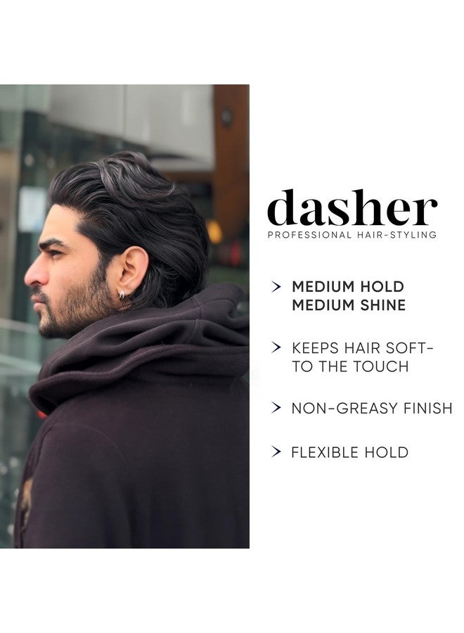 Dasher كريم تصفيف الشعر للرجال، ثبات متوسط ولمعان متوسط، ثبات مرن وقاعدة مائية، يمنح الشعر ملمسًا ناعمًا، مع زيت الأفوكادو والبيوتين (100 جرام) - Image 2
