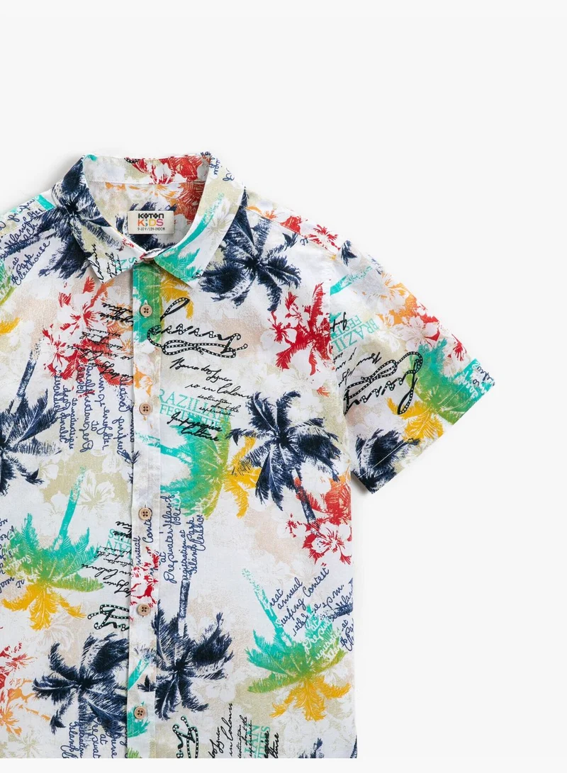 كوتون Printed Short Sleeve Shirt Cotton