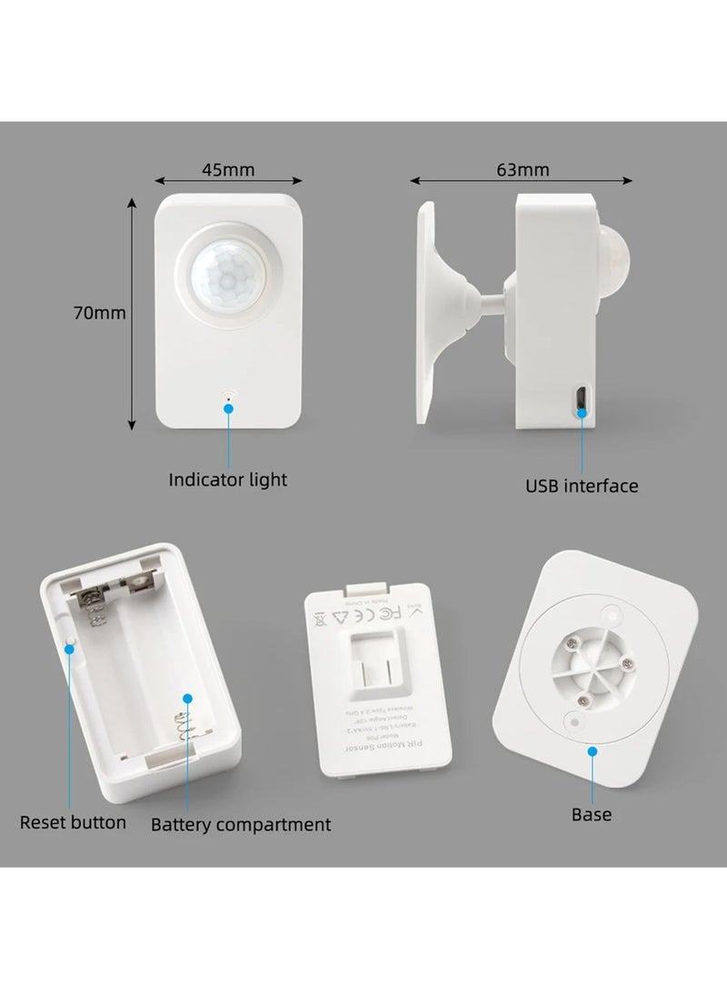 igeekwell - Smart TUYA Wi-Fi Motion Sensor, Wireless PIR Motion Detector With App Notification Alert And Large Area Detection, Battery Or USB Powered, Contact Sensor For Home Security And Smart Home Automation - Image 1