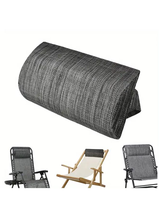 Zero Gravity Chair Neck Pillow With Adjustable Strap For Outdoor Lounge Recliner Beach Chairs Black And Grey - Image 1