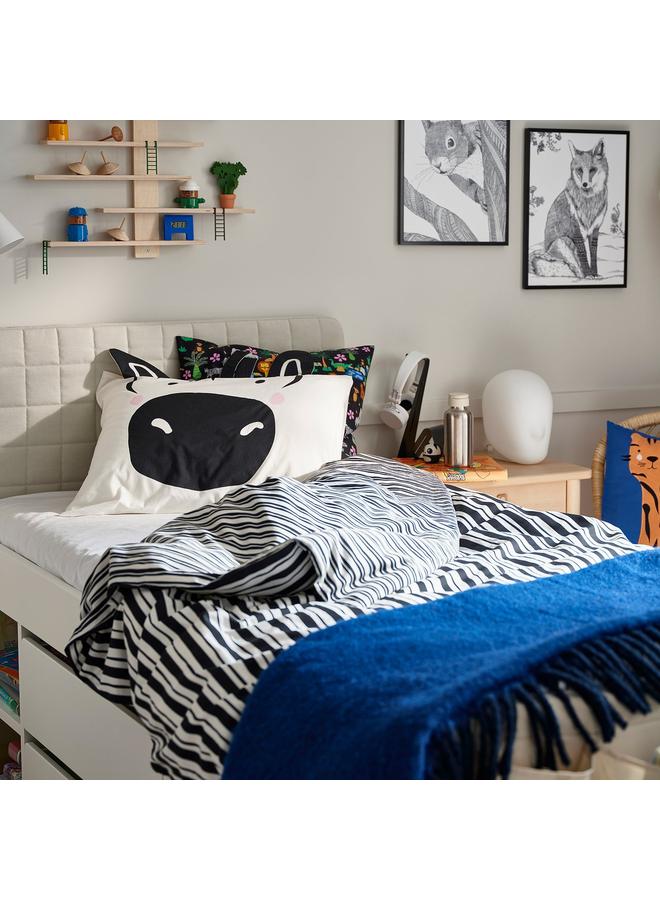 erorex Duvet cover and pillowcase, black white/zebra, 150x200/50x80 cm - Image 4