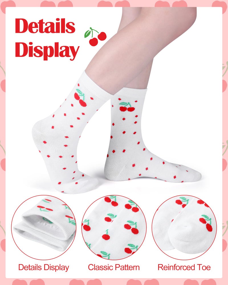 Cutecrop 10 Pairs Floral Socks for Women Novelty Cute Flower Crew Socks for Lady Spring Birthday Inspirational Gift(Cute Style) - Image 4