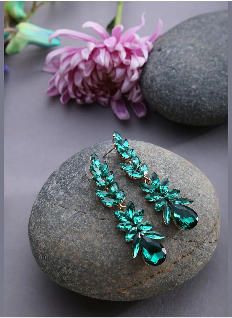 SOHI Leaf Shaped Trendy Drop Earrings