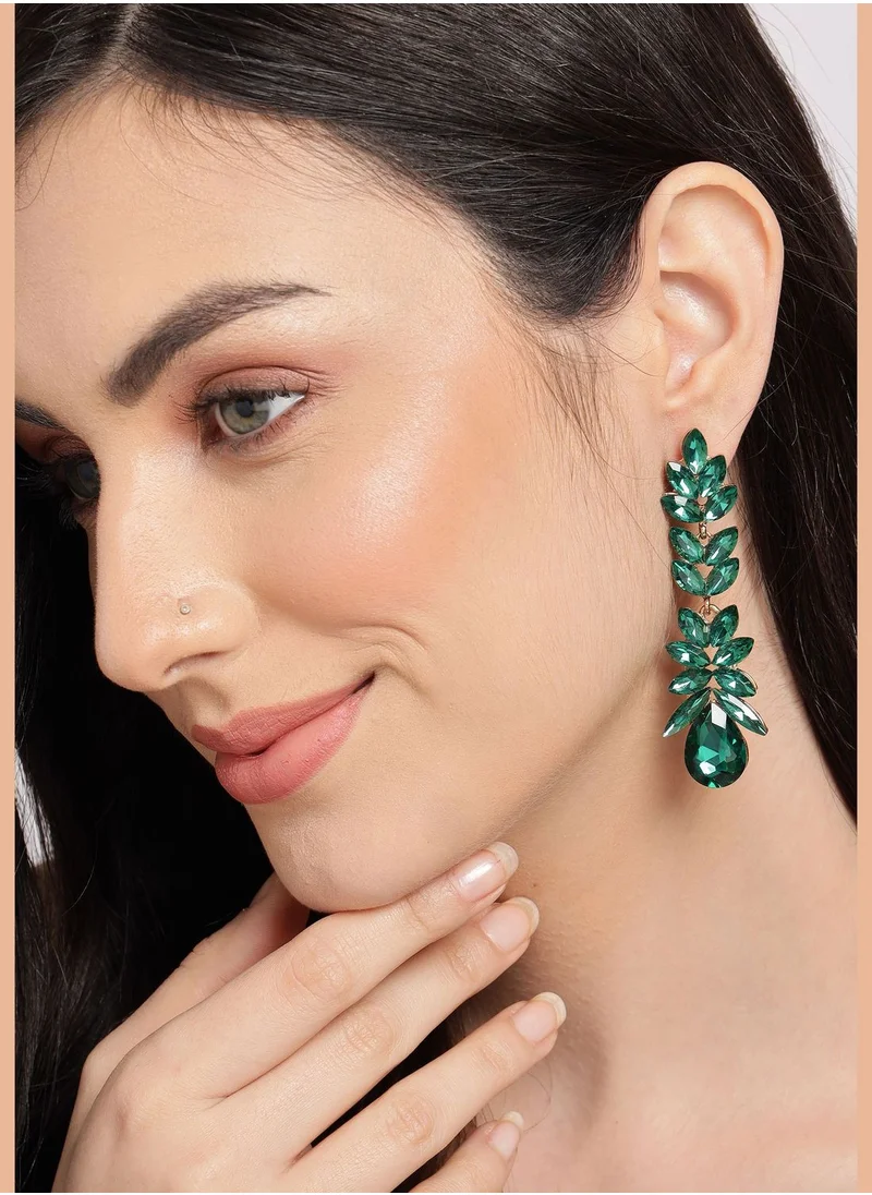SOHI Leaf Shaped Trendy Drop Earrings