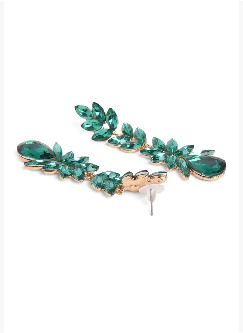 SOHI Leaf Shaped Trendy Drop Earrings