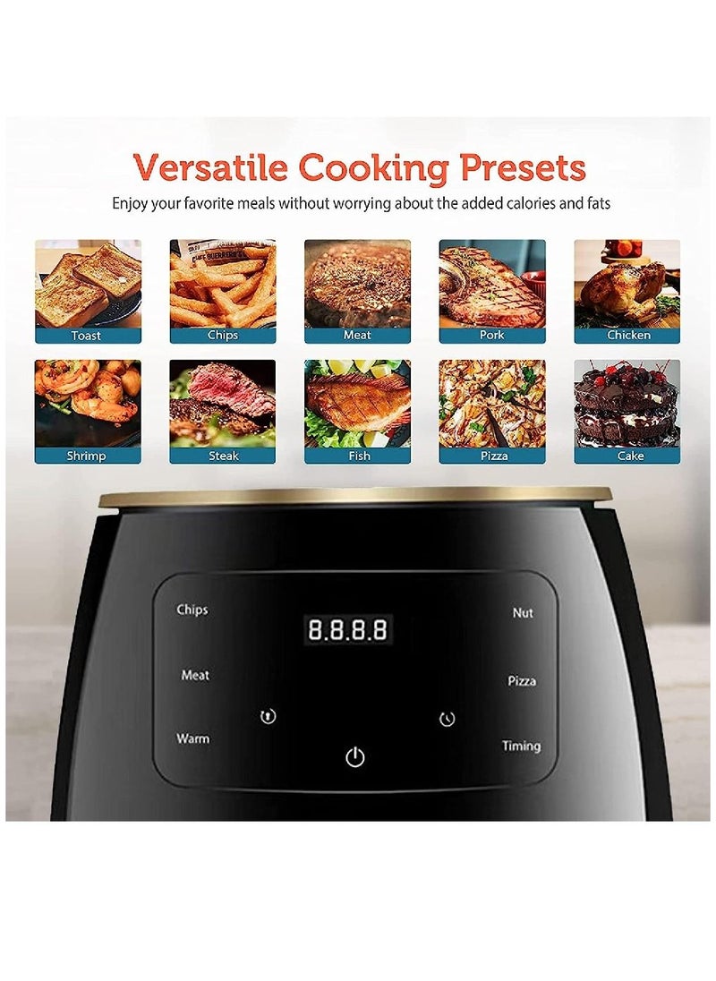 SilverCrest - Multifunctional Digital Electric Hot Air Fryer LCD Touch Screen Nonstick Basket 6L 2400W Black - Image 1