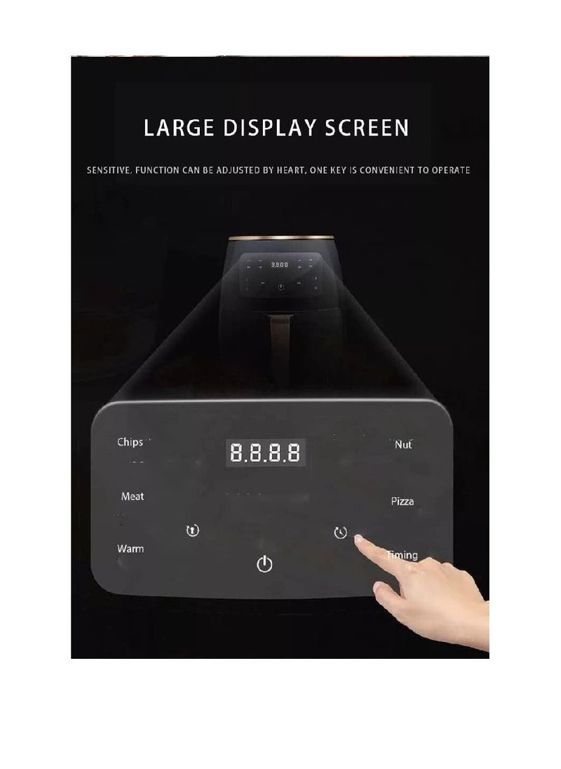 SilverCrest - Multifunctional Digital Electric Hot Air Fryer LCD Touch Screen Nonstick Basket 6L 2400W Black - Image 1