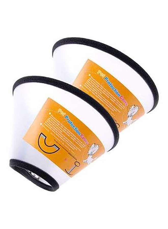 Deo King 2-Piece Adjustable Anti-Biting Wound Healing Cone Collar Cover White/Black - Image 1