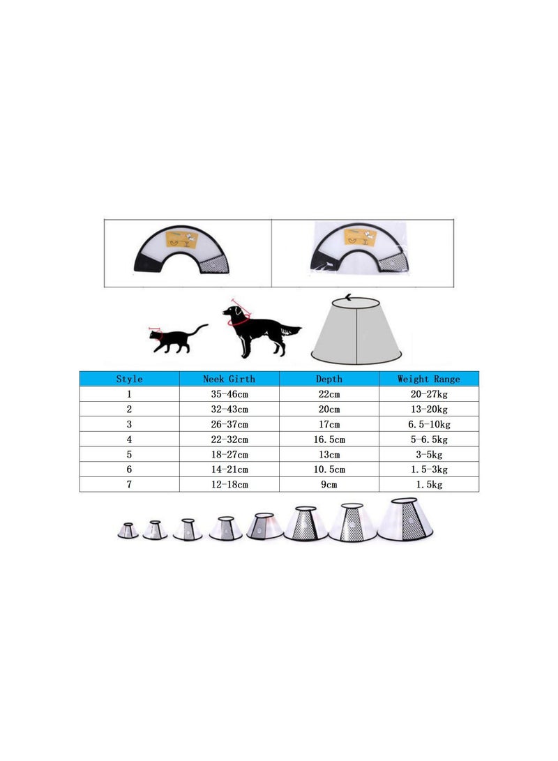 Deo King 2-Piece Adjustable Anti-Biting Wound Healing Cone Collar Cover White/Black - Image 2