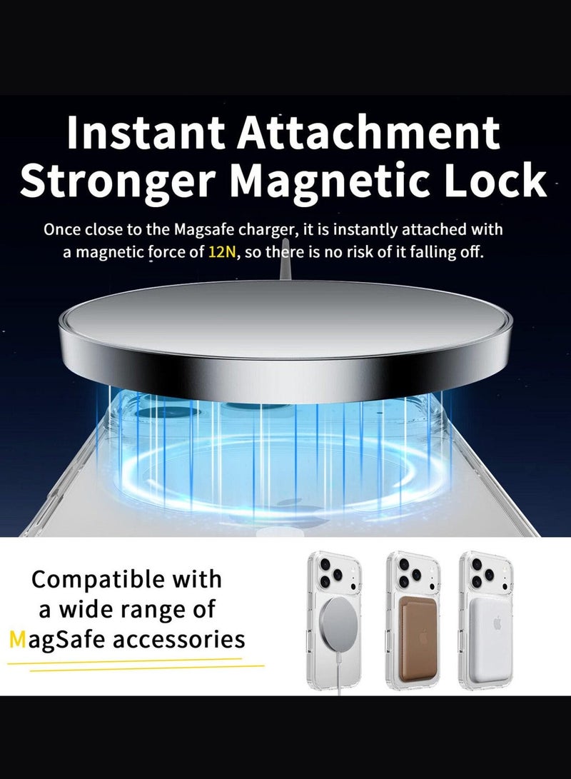 Wtech Apple iPhone 18 Pro Max 5G 2026 Magnetic Case, Slim Transparent Flexible TPU Shockproof Magsafe Back Phone Case (MCTPTN) - Clear - Image 3
