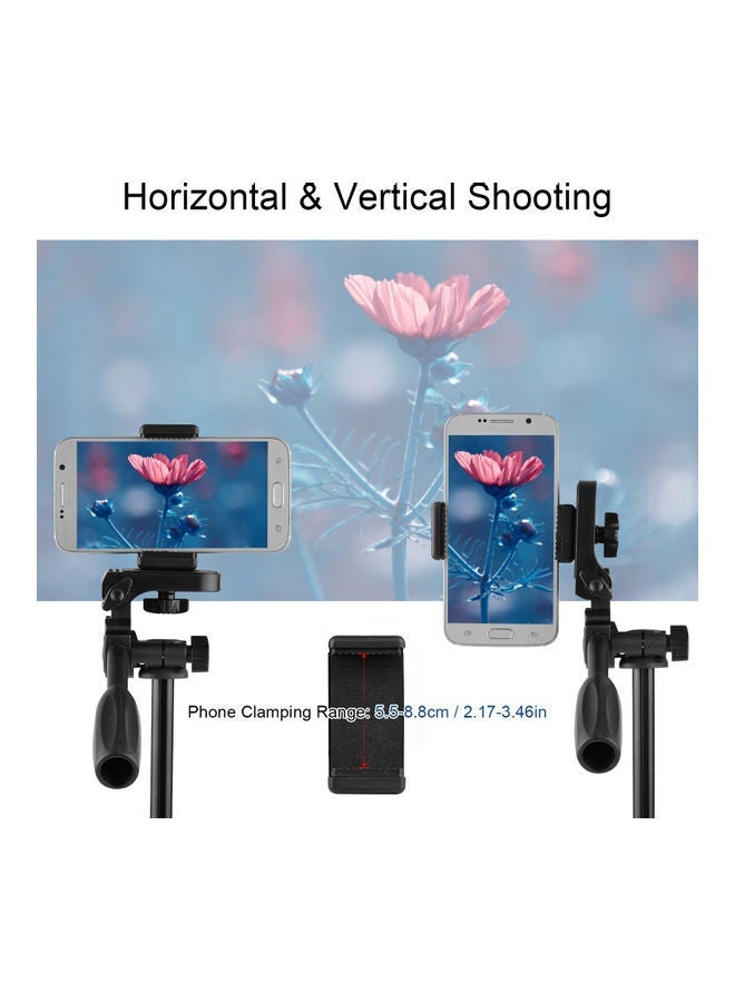 NIBEMINENT 3-Section Tripod Stand With Phone Clamp Holder Set Black  - Image 5