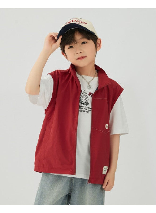 And Stylish】children's Outdoor Functional Vest, 2025 Spring/autumn Sleeveless Jacket For Boys - Image 1