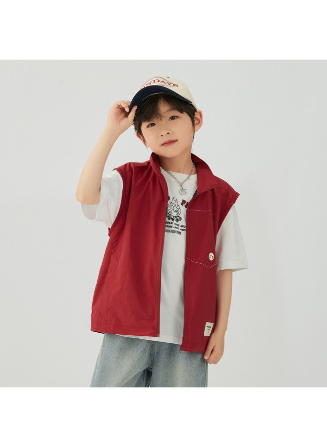 And Stylish】children's Outdoor Functional Vest, 2025 Spring/autumn Sleeveless Jacket For Boys - Image 2