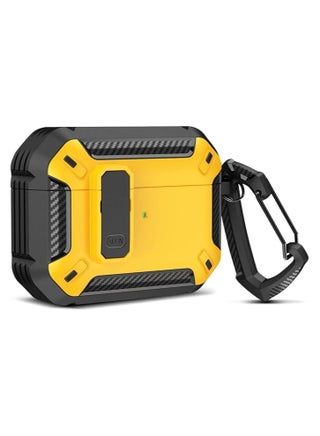 ELMO3EZZ Design for Airpods Pro nd Generation Case Cover (2023), Shockproof AirPods Pro Case for Men Women with Lock and Carabiner, Full Body Protection Cover for Air Pods Pro, Yellow - pzsku/Z0784573FB41455F59185Z/45/_/1707908476/ec8aaed8-852c-4713-ae6a-2bf80bbcb95c