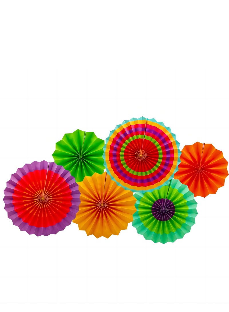 Amscan Vibrant Summer Shell Paper Fan Decor Set - 6-Piece Celebration Enhancement - Image 4