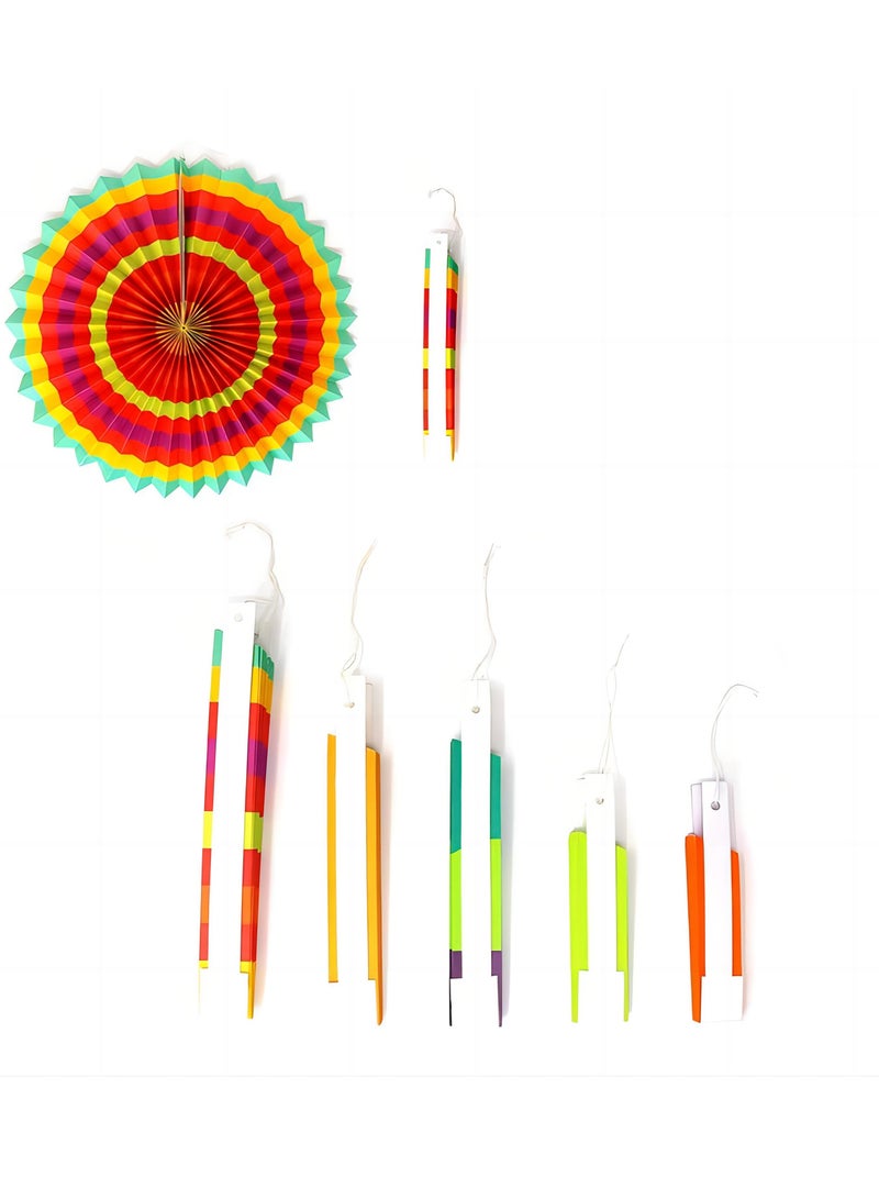 Amscan Vibrant Summer Shell Paper Fan Decor Set - 6-Piece Celebration Enhancement - Image 2