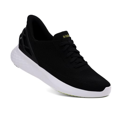 Kizik Athens Slip On Sneakers: Comfortable All-Day Wear, Hands Free Convenience, Mens & Womens Walking Shoes with Arch Support, Wide Toe Box Available - Black M5.5 / W7 - Image 1