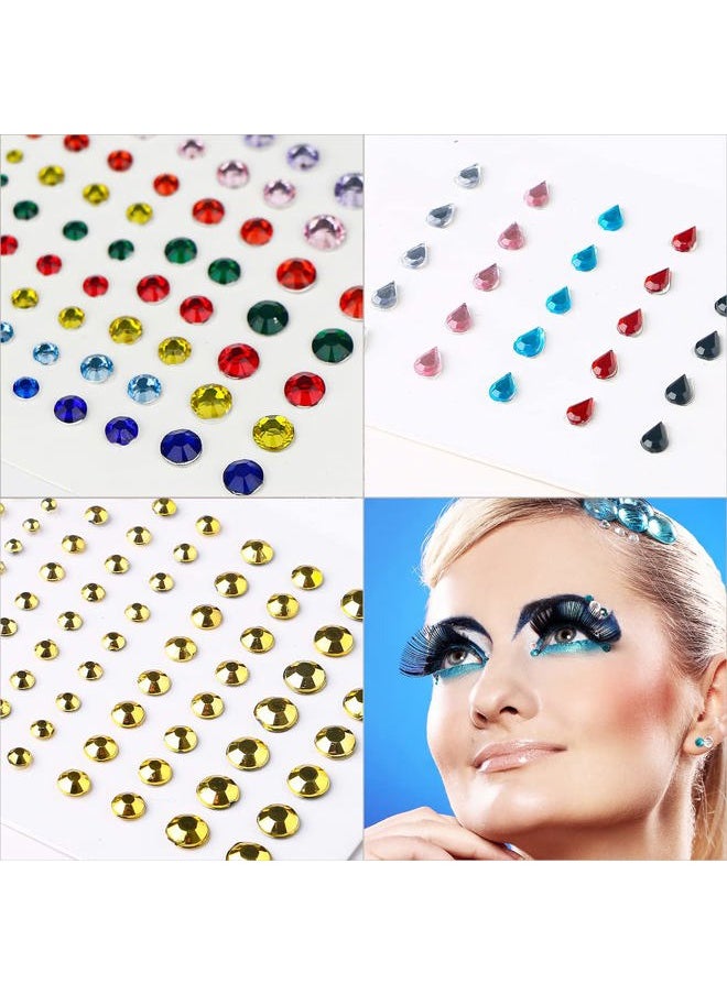 Bowitzki Face Jewels Rhinestones For Makeup,Face Gems Stick On Eye Rhinestone Sticker, Tears Rainbow Star Diamond Crystals For Women Festival Accessory Nail Art Decoration (B)  - Image 3