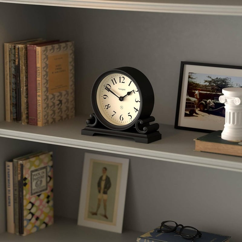 NEWGATE ® Divisadero Mantel Clock | Traditional Double Scroll Design | Black | Classic Style for Desk, Table top, Shelf or Bedside - Image 5
