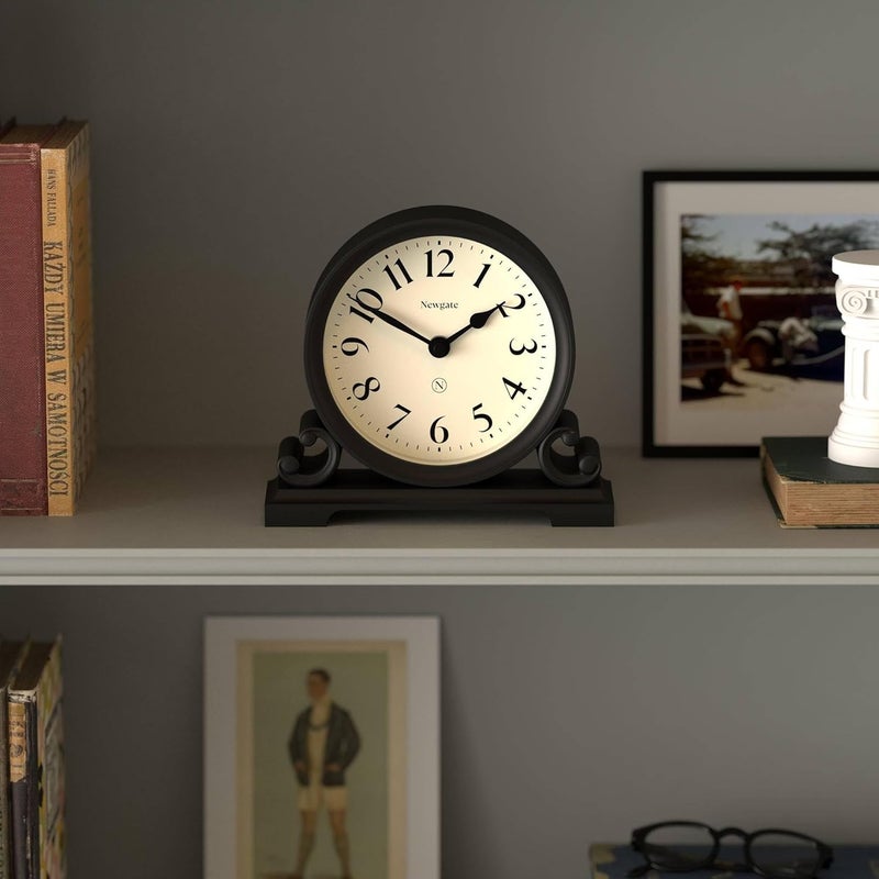 NEWGATE ® Divisadero Mantel Clock | Traditional Double Scroll Design | Black | Classic Style for Desk, Table top, Shelf or Bedside - Image 3
