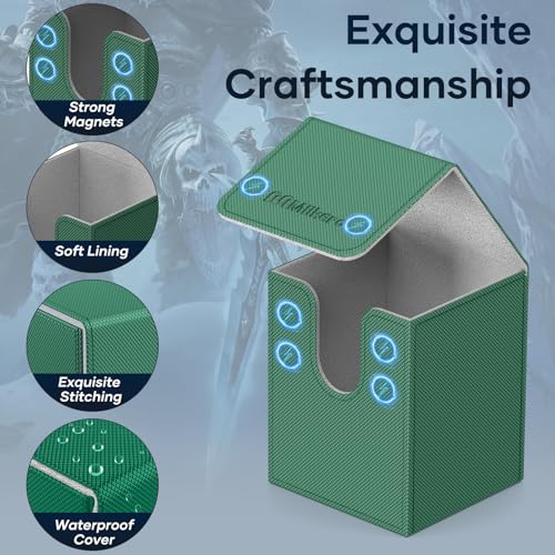 Mlikero 4 Pack Card Deck Box, Commander Deck Box Holds 400+ Single Sleeved Cards with 4 Dividers, Leather Magnetic Card Box Fit for MTG, TCG (4 Colors) - Image 5