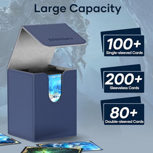 Mlikero 4 Pack Card Deck Box, Commander Deck Box Holds 400+ Single Sleeved Cards with 4 Dividers, Leather Magnetic Card Box Fit for MTG, TCG (4 Colors) - Image 2