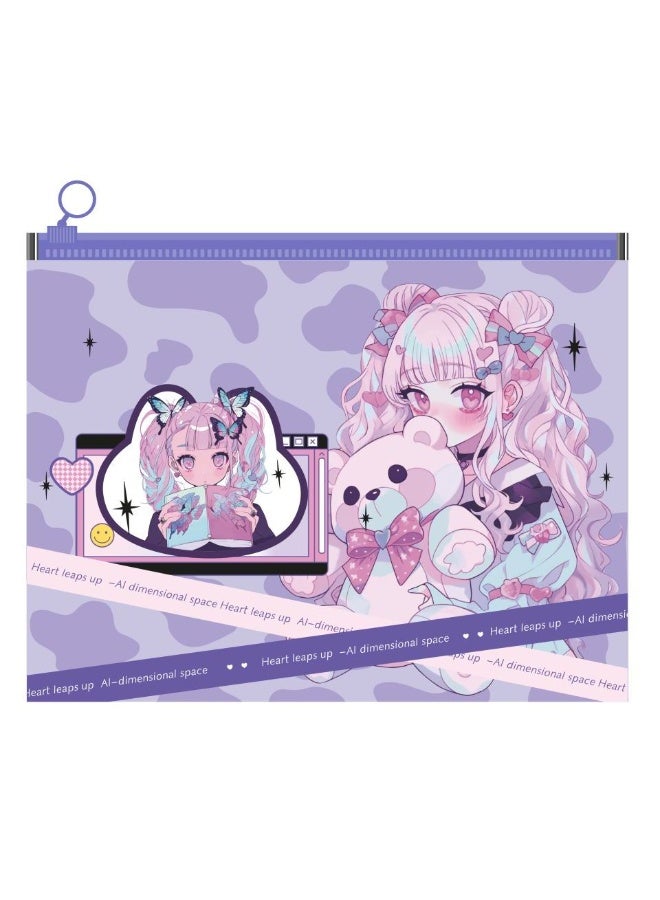 M&G Chenguang Pink Fantasy document folder with zipper - Size:A5 - 1pcs - No:ADM945S4 - Image 2