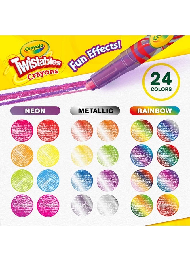Crayola - Crayola Fun Effects Mini Twistables Crayons, 24-Count, 1 pack - Image 1