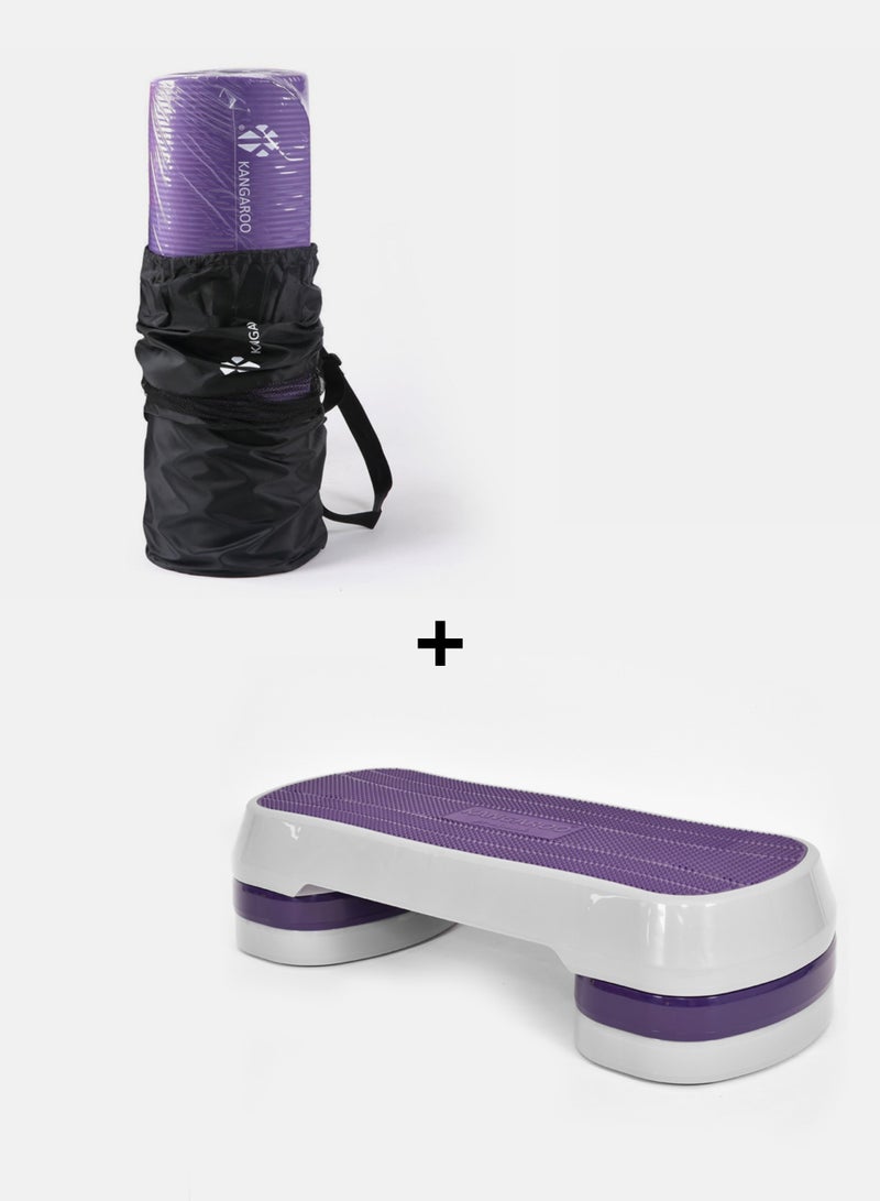 كانجرو مجموعة استيب درج التمارين مع فرشة التمارين