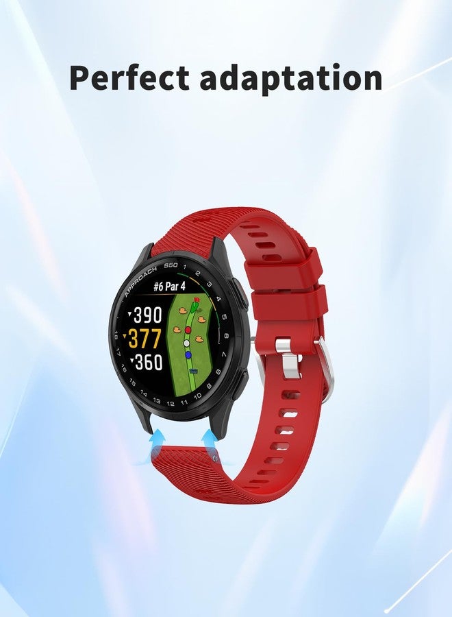 BOVUGAC 2 pack for Garmin Approach S44/Approach S50 Golf GPS Smartwatch Band, 20mm Quick Release Silicone Sport Strap Replacement Watchband for Garmin Approach S50 & S44 Wristbands Accessories-RED - Image 5