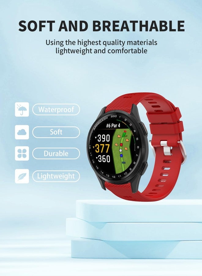 BOVUGAC 2 pack for Garmin Approach S44/Approach S50 Golf GPS Smartwatch Band, 20mm Quick Release Silicone Sport Strap Replacement Watchband for Garmin Approach S50 & S44 Wristbands Accessories-RED - Image 3