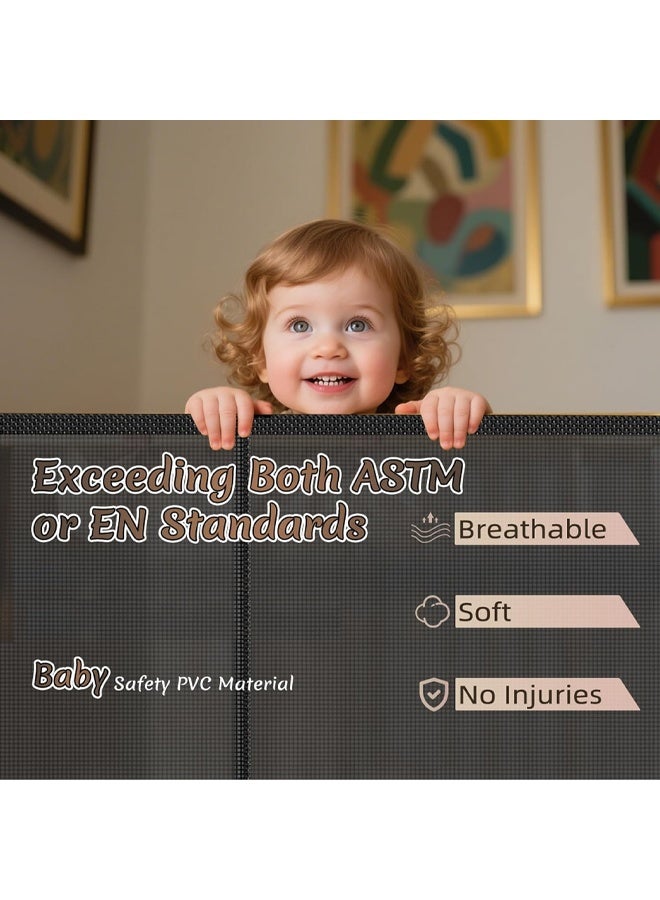 Vividorad Retractable Baby Gate,Adjustable Safety Baby Gate,Baby Gate for Smooth Wall No Drilling,Extra Wide Baby Safety Gate, Portable Easy Install Baby Gate,for Doorway, Staircase, Indoor, Outdoor(43.3x30.7inch/59x30.7inch) - Image 3