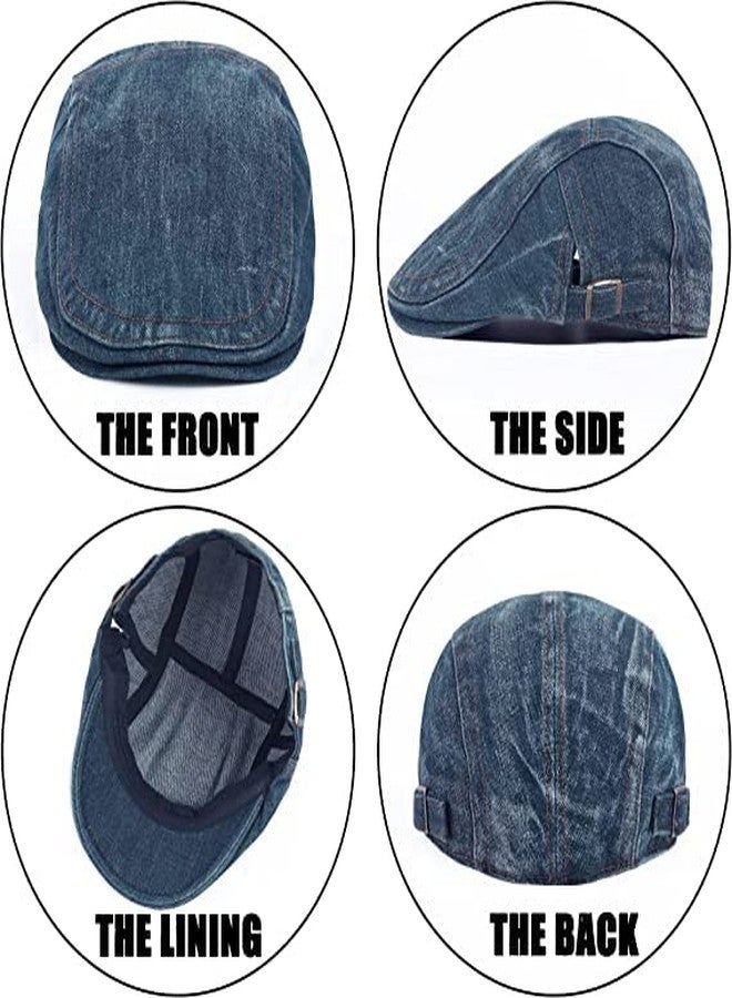 Malvina قبعة غولف نسائية من قماش الدنيم الأزرق من مالفينا / قبعة على طراز ديفاناند (أزرق داكن) (عبوة من قطعة واحدة) - Image 5