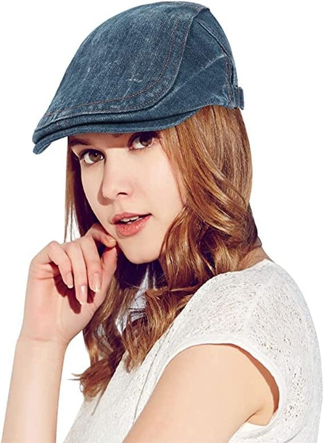 Malvina قبعة غولف نسائية من قماش الدنيم الأزرق من مالفينا / قبعة على طراز ديفاناند (أزرق داكن) (عبوة من قطعة واحدة) - Image 1