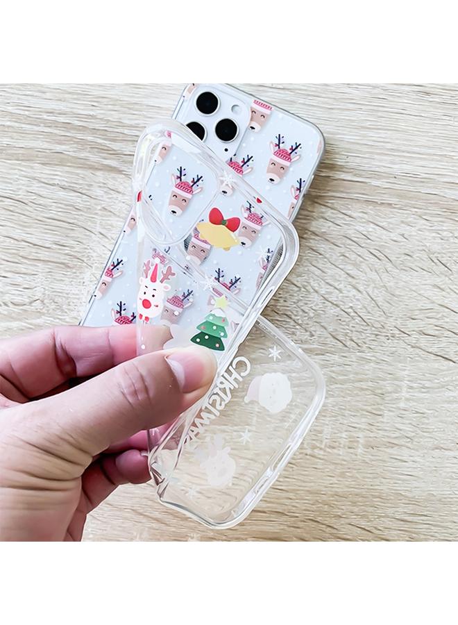 اس-توب جراب لهاتف iPhone 13 Pro Max بنمط رسم ملون لعيد الميلاد، جراب هاتف TPU ناعم شفاف - Image 4