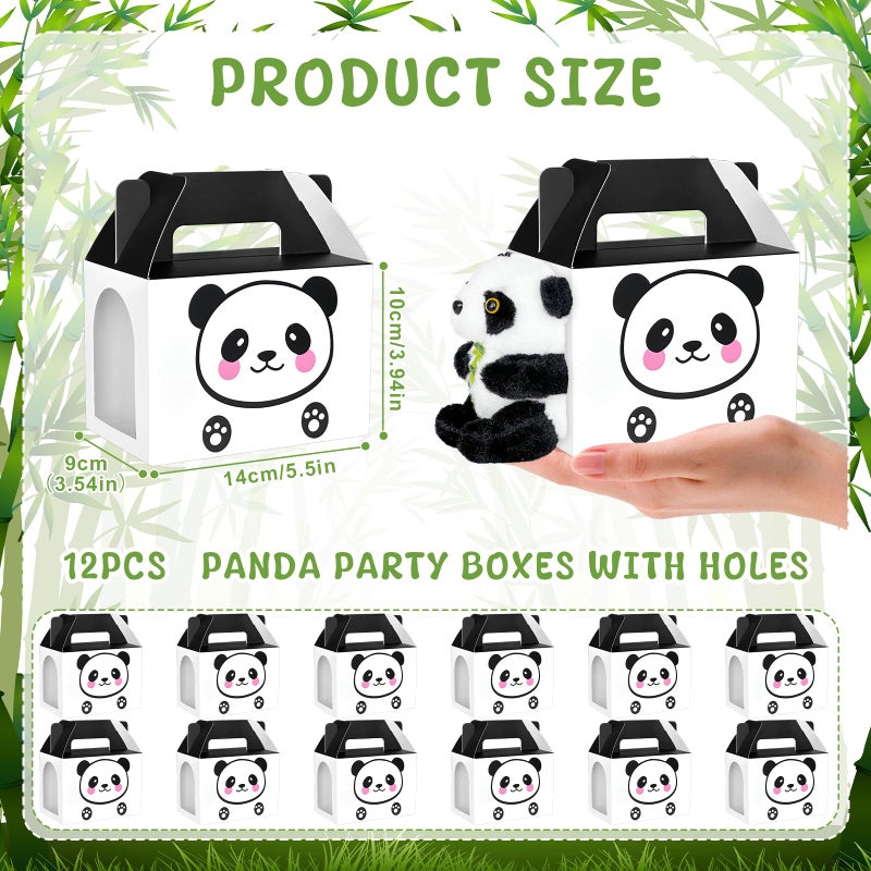 Jiytivity 38 Pcs Adopt a Panda Party Favors Include 12 Mini Panda Stuffed Animals 12 Foldable Boxes 12 Adoption Cards 1 Adopt Sign 1 Fence for Jungle Party Supplies Pet Adoption Baby Shower Birthday Gifts - Image 3