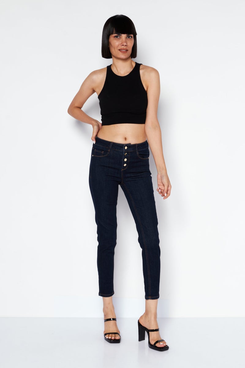 ONLY جينز دنيم ضيق للنساء، لون أزرق داكن - Image 2