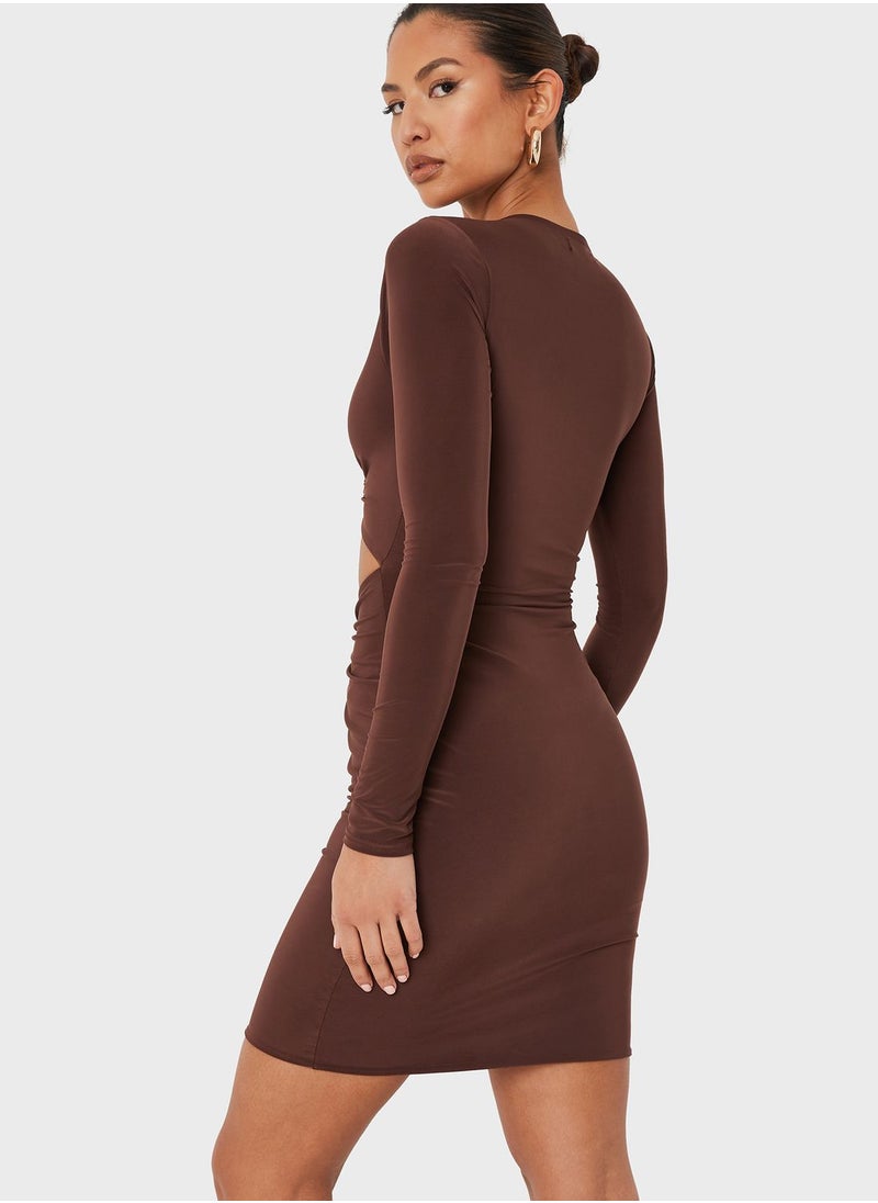 Missguided - Slinky Ring Detail Cut Out Dress - Image 1