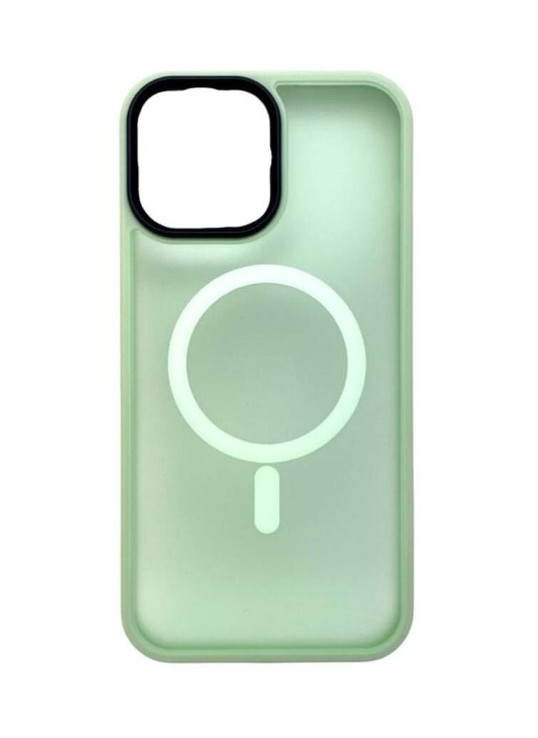 Generic - iPhone 13 Pro Magsafe Case Transparent Magnetic Wireless Charging Compatible Clear Cover with Silicone Shockproof Edges Light Green - Image 1