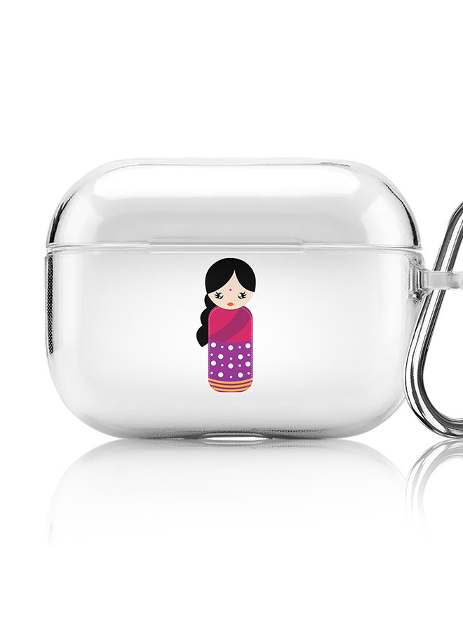 Stylizedd Classic Clear printed Case for Apple AirPods Pro 2nd Generation Thin Transparent Cover [Designed for Apple AirPods Pro 2nd Generation] - Indian Doll - Image 1