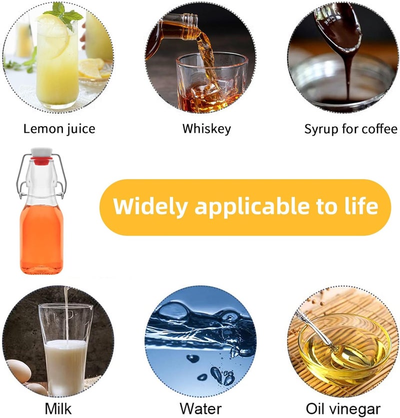 eispap 1Pc 4 oz Swing Top Glass Bottles,Flip Top Glass bottles with airtight Caps for Home Brewing Beer,Kombucha,2nd Fermentation,Kefir,Beverages,Soda,Oils,Vinegar,Limoncello,Vanilla extract (1PC) - Image 3
