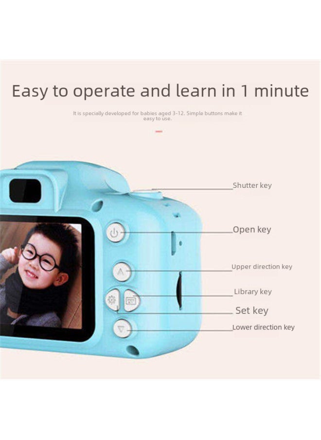 Cartoon Children's Camera Smart Mini Digital Photography X2 Kids Camera Birthday Gift Compact Digital Lcd Screen-Color:Green List +32GB + Card Reader  - Image 5