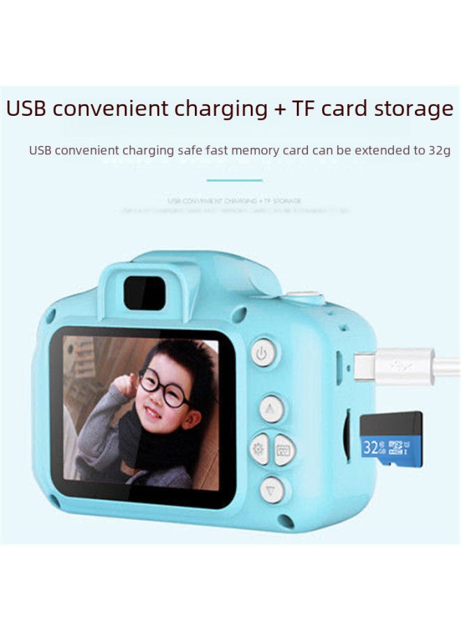 Cartoon Children's Camera Smart Mini Digital Photography X2 Kids Camera Birthday Gift Compact Digital Lcd Screen-Color:Green List +32GB + Card Reader  - Image 4