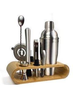 11-Piece Bar Tool Set with Stylish Bamboo Stand-Perfect Home Bartending Kit and Martini Cocktail Shaker Set For an Awesome Drink Mixing Experience
